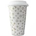 Creative Double-Wall Thermal Porcelain Cup with Silicone Lid