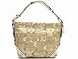 Authentic Coach Optic Signature Carly Hobo Medium Handbag 13980 Khaki/White