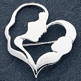 Sterling Silver Mother with child Pin