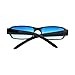 Black Small Rectangular Sunglasses Classic Narrow Blue Lens