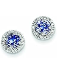1.7 Carat 14K White Gold Tanzanite Diamond Earring