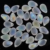 Czech Glass Beads 9mm Teardrop Crystal Ghost Matte AB