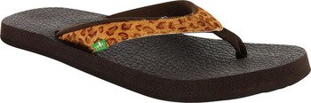 Sanuk Women's Yoga Safari Thong Sandal,Leopard,5 M US