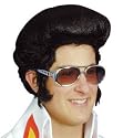 Black Elvis Wig with High Quiff
