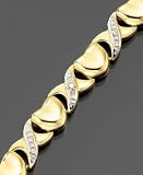 18k Gold Over Sterling Silver Diamond Accent Bracelet