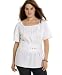 Apparel : Nine West Plus Size Pintucked Top with Belt