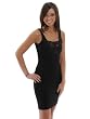 Black or Nude Body Liner Lace Trim Full Slip Shaper 35" Sizes: M L or XL