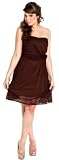 Strapless Stretch Mesh Knee-Length Gown With Florettes