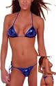 Sexy Metallic Blue Triangle Halter Top & Thong Bikini