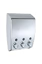 Wenko 18403100 3-Kammer Seifenspender Varese - 3 x 450 ml Kammer, Kunststoff, 19 x 25 x 8 cm, chrom