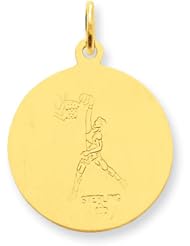 24k Gold-plated Sterling Silver St. Christopher Basketball Medal