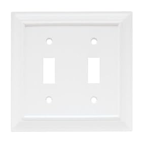 Liberty Hardware 126334 Wood Architectural Double Switch Wall Plate, White