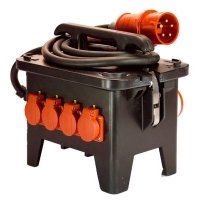 as - Schwabe 60555 Baustellen-Stromverteiler M4 400V / 32A, IP44 Gewerbe, Baustelle