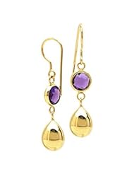 14k Solid Gold Amethyst Tear-Drop Earring (3.0 cts.tw.)