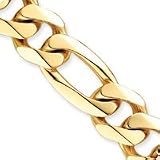 14k 27mm Polished Heavy Figaro Link Bracelet - 9 Inch