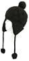 SK344 Black Handmade Chullo Fleece Lined Ski Napa Hat Trooper Trapper with Ear Flaps Winter Knit Beanie Mountaineering Skull Cap Women FREE SHIPPING