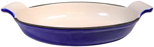 Fancy Cook Enamel Cast Iron Blue Oval Roasting Dish - 10 in.