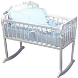 Pretty Pique Cradle Bedding - color:Blue - Size 18x36