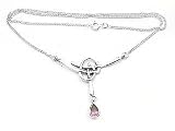 Sterling Silver Celtic Knot and Genuine Amethyst Drop Necklace