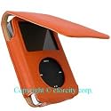 yooZoo Leather Flip Case for Apple iPod 160GB Classic & 60/80GB Video 5G with Belt Clip, Lanyard, and Screen Protector Sunrise Orange