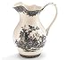 French Black Toile Porcelain Water/Tea Pitcher Featured in Country Living Magazine