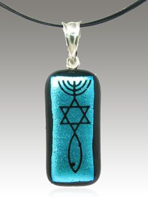 Dichroic Glass Messianic Pendant Sterling Silver 925 ... as low as $14.00
