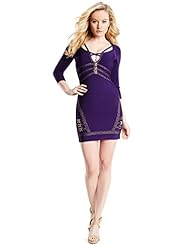 V-neck Nylon/Rayon/Spandex/Knit 3/4 Sleeves Cutout Bandage Dress/Bodycon Dress 
