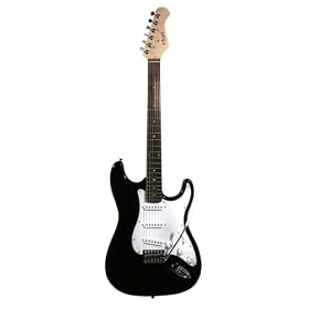 Black Nevada ST Style Electric Guitar - includes FREE tutorial DVD!