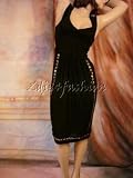 $3500 New DONNA KARAN COLLECTION Stretchy Black Dress M