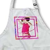 Hula Hoop Girl - BLACK Full Length Apron With Pockets 22w X 30l