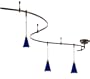 Alfa Lighting 55700-BRZ-BLU 150W MonoTrack 3 Light Kit with P30 Fixtures, Vintage Bronze with Blue Glass