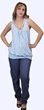 Short sleeved top with neck ornament and maternity jeans with back pocket detail - Large