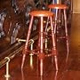 Mahogany and leather bar stool, 'Contemporary'