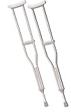 `Push Button Aluminum Adj Crutch Adult 44 - 52 (pair) Lighter than wood the standard aluminum cru