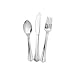 Plastic Cutlery, 25 ea Forks/Knives/Spoons, 75/PK, Silver