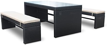 Harmonia Living HL-SKY-CB-3DS-ST Skyline 3 Piece Dining Set Stone Cushions