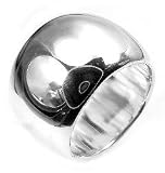 Solid Sterling Silver 15mm Wedding Band Ring (Size 6.5,8,9,10)