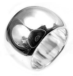 Solid Sterling Silver 15mm Wedding Band Ring (Sizes 6,7,8,9,10)