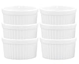 HIC Porcelain 10-Ounce Souffle Dish, Set of Six