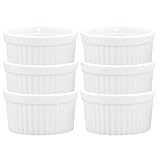 HIC Porcelain 10-Ounce Souffle Dish, Set of Six