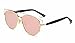 GAMT Retro Vintage Mirrored Aviator Sunglasses Metal Frame Classic Style (Pink)