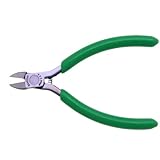 Xcelite MS54V Semi-flush Oval Head Cutter, Diagonal, Flush Jaw, 4" Length, 13/32" Jaw length, Green Cushion Grip, Carded