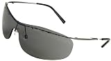 Dolce & Gabbana D&G 443S E56 Rimless Shield Sunglasses, Gunmetal Frame/ Grey Lenses