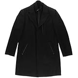Cole Haan Mens Wool Leather Trim Coat