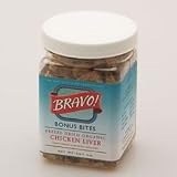 Bravo Bonus Bites Freeze Dried Organic Chicken Livers Pet Treats (3-oz canister)