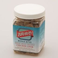 Bravo! Freeze-Dried Raw Chicken Liver Bites, Treats for Dogs and Cats
