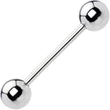 14 Gauge STEEL BARBELL Tongue Ring 5/8 6mm
