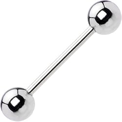 14 Gauge STEEL BARBELL Tongue Ring 5/8" 6mm