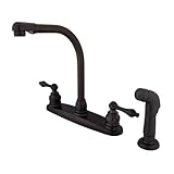Kingston Brass KB715ALSP Victorian High-Arch Kitchen Faucet with Sprayer, Oil Rubbed Bronze by Kings