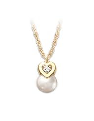 My Precious Granddaughter Cultured Pearl And Diamond Pendant Necklace by The Bradford Exchange